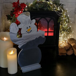 Samuel Alexander 56Cm Infinity Light Up Standing Snowman Christmas Decoration With Multi Coloured Leds On Metal Base - thumbnail 2