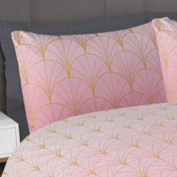 Smart Living Luxury Easy Care Bedding Quilt Cover, Textured Duvet Cover Set, Bed Covers - Ombre Metallic Deco - thumbnail 2