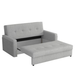 Viva Mel Iii Living Room Sofa Bed Has Wave Springs Wooden Legs Wooden Frame Storage Bedding 160X98X86Cm Graphite And Grey - thumbnail 3