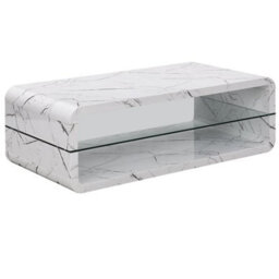 Furniture in Fashion Xono High Gloss Coffee Table With Shelf In Vida Marble Effect - thumbnail 3