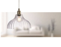 Luminosa Lighting Luminosa Victory 1 Light Dome Ceiling Pendant Antique Brass, Clear Glass, E27 - thumbnail 2