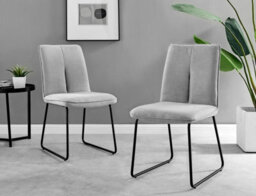 Furniturebox Uk Novara Grey Concrete Effect Black Leg 120Cm Round Dining Table & 4 Light Grey Halle Chairs - thumbnail 9