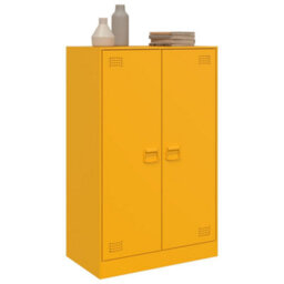 Berkfield Sideboard Mustard Yellow 67X39X107 Cm Steel - thumbnail 5
