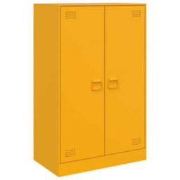 Berkfield Sideboard Mustard Yellow 67X39X107 Cm Steel - thumbnail 2