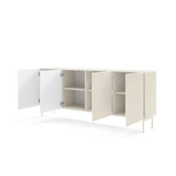 Arte Muti Sideboard Cabinet 195 Cm In Cashmere - Warm Wide Storage With Textured Push-To-Open Design - thumbnail 2