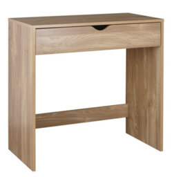 Urbn-Living Urbnliving Height 75Cm 1 Drawer Dressing Oak Colour Table Wooden Vanity Computer Desk Bedroom Furniture Office New - thumbnail 1