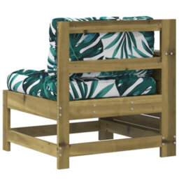 Berkfield Garden Armrest Sofa With Cushion Impregnated Wood Pine - thumbnail 6