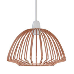 2 Pack Rose Gold Vase Cage Pendant Lamp Shades Modern Black Metal Ceiling & Bedside Lighting - thumbnail 7