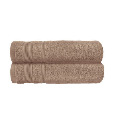Allure Bath Fashions Luxury Zero Twist Egyptian Cotton Bath Towels Pack Of 2 - Mocha - image 1