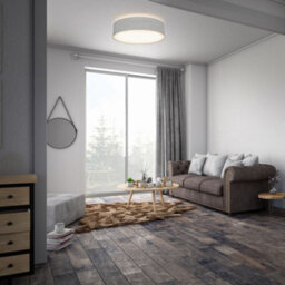 B.k.licht Taupe Grey Fabric Shade Ceiling Light 2Xe27 Lamp (Dia)38Cm - thumbnail 6