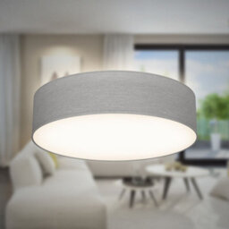 B.k.licht Taupe Grey Fabric Shade Ceiling Light 2Xe27 Lamp (Dia)38Cm - thumbnail 2
