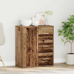 Berkfield Sideboard With Drawer Old Wood 60 X 31 X 70 Cm Engineered Wood - thumbnail 4