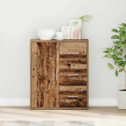 Berkfield Sideboard With Drawer Old Wood 60 X 31 X 70 Cm Engineered Wood - thumbnail 1