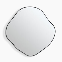 Furniturebox Uk Vita Black Metal Small 60X60Cm Pebble Shape Wall Mirror - thumbnail 3