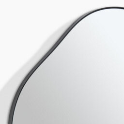 Furniturebox Uk Vita Black Metal Small 60X60Cm Pebble Shape Wall Mirror - thumbnail 6