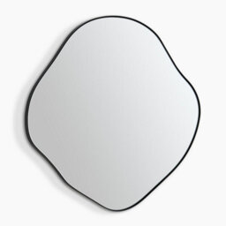 Furniturebox Uk Vita Black Metal Small 60X60Cm Pebble Shape Wall Mirror - thumbnail 4