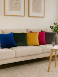 Beautiful Beanbags Set Of 4 Plush Velvet Scatter Cushions Complete With Cushion Pads Furniture Cushions With Inserts 4 Plush Velvet Cushions -Magenta - thumbnail 7