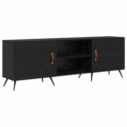 Berkfield Tv Cabinet Black Oak 150 X 30 X 50 Cm Engineered Wood - thumbnail 2