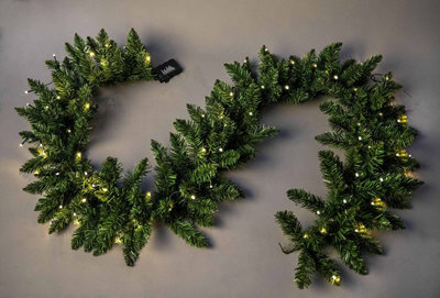 Shatchi Imperial Pine Green W/warm White Leds Christmas Christmas Garland - image 1
