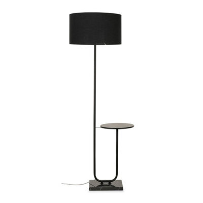 Valuelights Tavel Matte Black Floor Lamp With Table And Black Shade - image 1