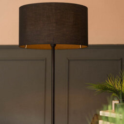 Valuelights Tavel Matte Black Floor Lamp With Table And Black Shade - thumbnail 7