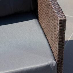 Aleria Left Hand Facing Rattan Corner Sofa And Table - Grey - thumbnail 4
