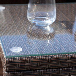 Aleria Left Hand Facing Rattan Corner Sofa And Table - Grey - thumbnail 3