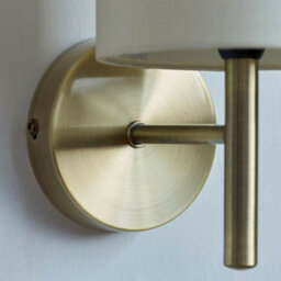 2 Pack Dimmable Led Wall Light Antique Brass & Cream Shade Modern Lamp Lighting - thumbnail 5