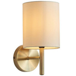 2 Pack Dimmable Led Wall Light Antique Brass & Cream Shade Modern Lamp Lighting - thumbnail 2