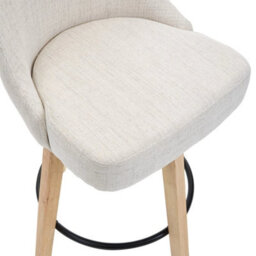 Set Of 2 Modern Swivel Bar Stools, Chenille Upholstered Bar Chairs With Backrest Beige - thumbnail 3