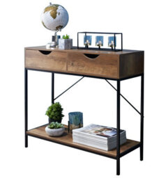 Console Table 2 Drawer Wooden Shelf Hallway Storage Side Furniture Bedroom - thumbnail 1
