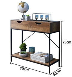 Console Table 2 Drawer Wooden Shelf Hallway Storage Side Furniture Bedroom - thumbnail 2