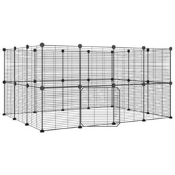 Walplus 28-Panel Pet Cage With Door Black 35X35 Cm Steel - thumbnail 2