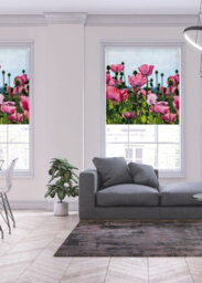 Lister Cartwright Blackout Roller Blind Pink Poppy Field Roller Blinds ( 180 Cm Width X 140 Cm Drop) - thumbnail 2
