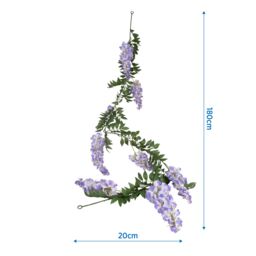 Candlelight 1800mm Floral Unlit Garland - Green & Lilac - thumbnail 4