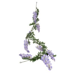 Candlelight 1800mm Floral Unlit Garland - Green & Lilac - thumbnail 2