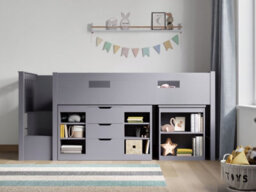 Flair Charlie Drawer Unit With Shelves And 3 Drawers, Grey - thumbnail 3