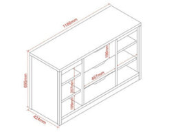 Flair Charlie Drawer Unit With Shelves And 3 Drawers, Grey - thumbnail 5