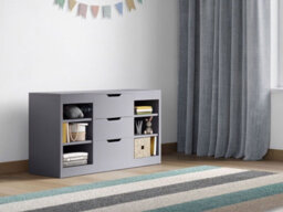 Flair Charlie Drawer Unit With Shelves And 3 Drawers, Grey - thumbnail 4