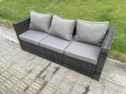 Fimous Outdoor Rattan Garden Furniture Sofa Set Patio Adjustable Rising Lifting Dining Table Set With Side Table - thumbnail 5