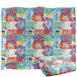 Sesame Street Silky Squares Holiday Supersoft Blanket Multicoloured (One Size) - thumbnail 2