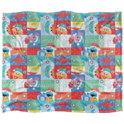 Sesame Street Silky Squares Holiday Supersoft Blanket Multicoloured (One Size) - thumbnail 1
