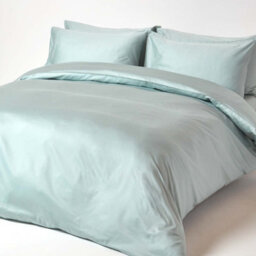 Homescapes Duck Egg Blue Organic Cotton Deep Fitted Sheet 18 Inch 400 Thread Count, Single - thumbnail 3