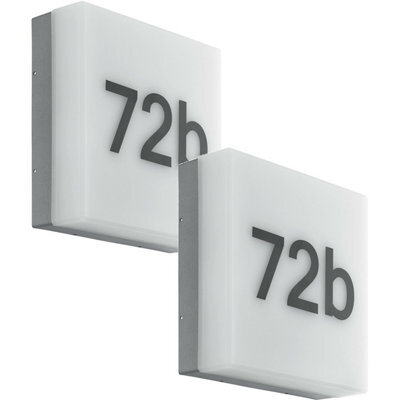 2 Pack Ip44 Outdoor Wall Light With House Number - 8.2W Led Porch Lamp In Anthracite - image 1