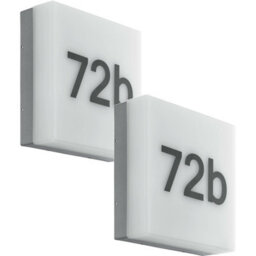 2 Pack Ip44 Outdoor Wall Light With House Number - 8.2W Led Porch Lamp In Anthracite - thumbnail 1