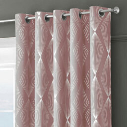 Velosso Onyx Thermal Blackout Ready Made Eyelet Curtains - Blush Pink