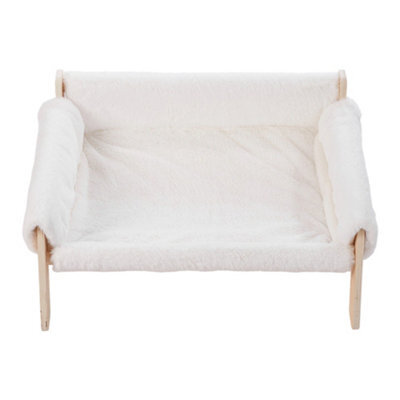 Thehotsale Wooden Frame Pet Sofa With Removable Cover 56Cm W X 45Cm D X 27Cm H, White - image 1