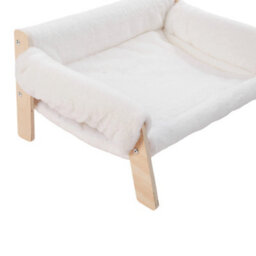Thehotsale Wooden Frame Pet Sofa With Removable Cover 56Cm W X 45Cm D X 27Cm H, White - thumbnail 4