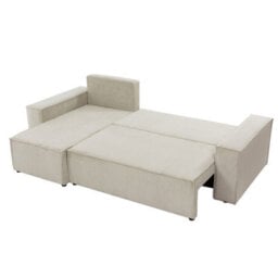 Karl Living Room Sofa Bed With Storage Chipboard Frame Wave Spring Loose Cushions 244X145X83 Cm Universal Side Orange - thumbnail 4