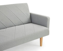 Home Detail Ryan 3 Seater Fabric Chevron Design Wooden Leg Frame Clic-Clac Sofabed, Light Grey - thumbnail 6